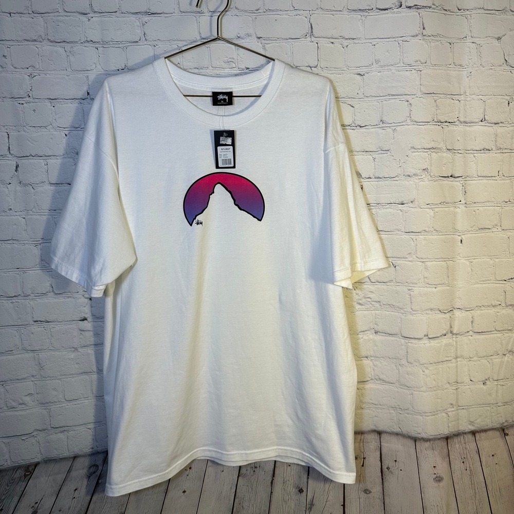 Stussy Matterhorn Tee White XL Short Sleeve Mountain Graphic T-Shirt 1904478